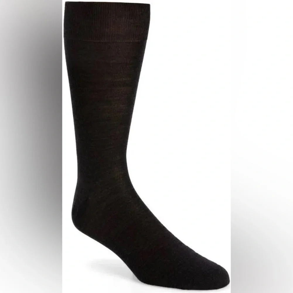 CANALI MENS SOLID LIGHTWEIGHT WOOL BLEND SOCKS CHARCOAL GRAY SIZE LARGE NWT